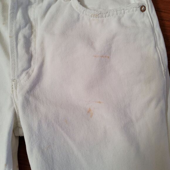 Free People We The Free Maggie Destroyed Distressed White Denim Jeans 26 - Picture 7 of 9